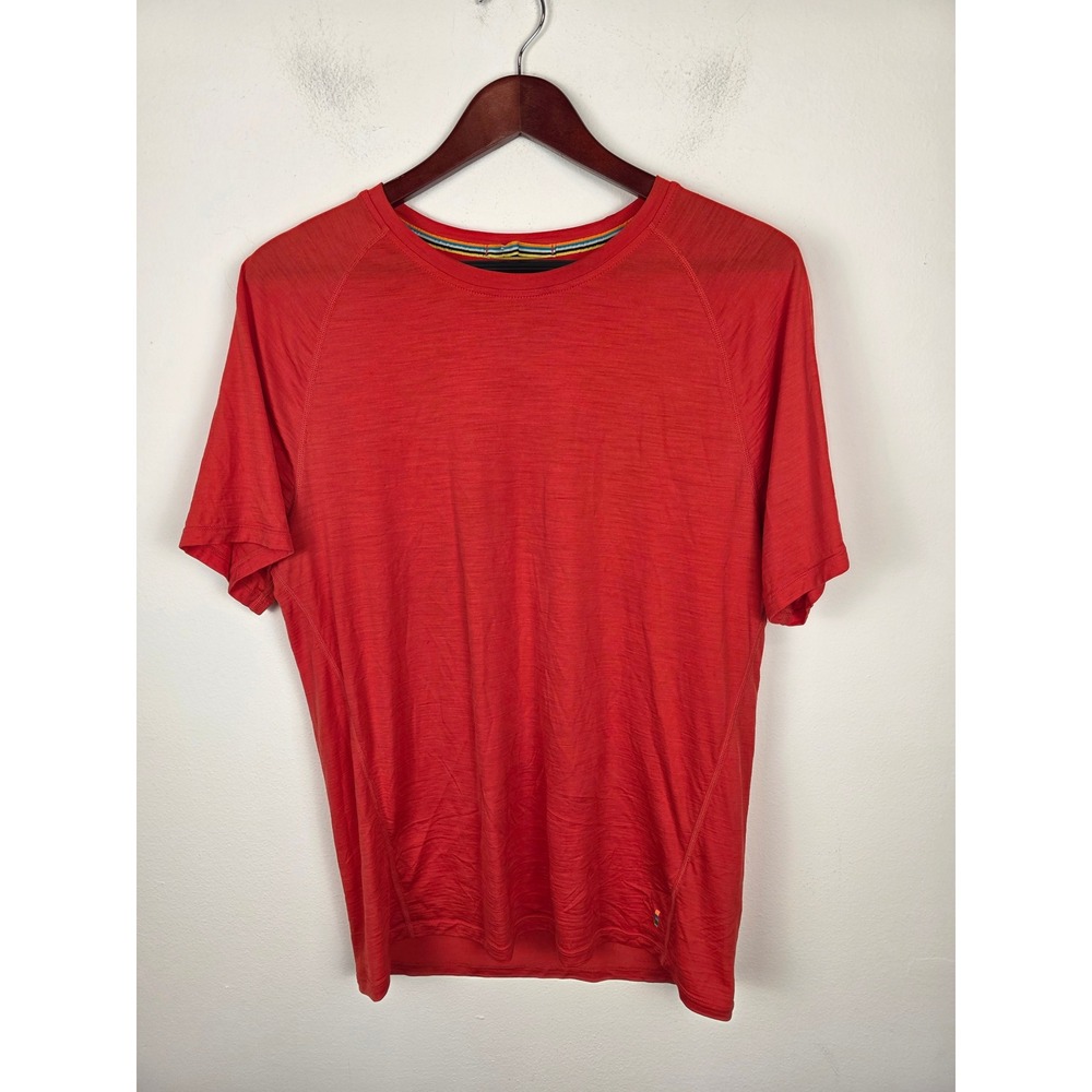 Smartwool Mens Merino Wool Blend Short Sleeve T-Shirt Red Medium Activewear